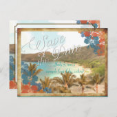 Carte Postale Faire-part PixDezines baie de Hanauma/enregistrer la date (Devant / Derrière)