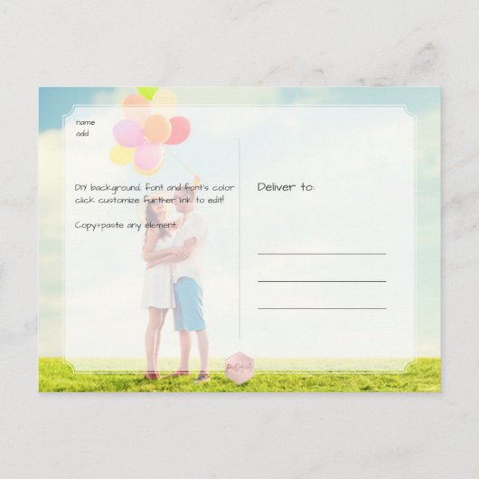 Carte Postale Faire-part PixDezines Blush Faux Platinum Moderne Brush Scrip (Dos)