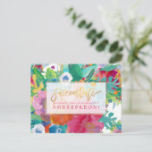 Carte Postale Faire-part PixDezines Boho Floral Aquarelle Date de sauvegard (Debout devant)