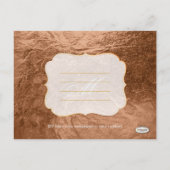 Carte Postale Faire-part PixDezines bronze/feuille faux pour photos save th (Dos)