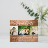 Carte Postale Faire-part PixDezines bronze/feuille faux pour photos save th (Debout devant)