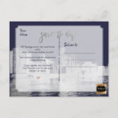 Carte Postale Faire-part PixDezines/Chicago Enregistrer la date/Faux Silver (Dos)