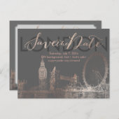 Carte Postale Faire-part PixDezines/Date à Sauvegarder/Rose Gold/Paris n'es (Devant / Derrière)