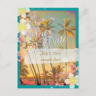 Carte Postale Faire-part PixDezines/date de sauvegarde/rêve hula/hawaii vin