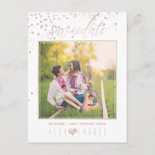 Carte Postale Faire-part PixDezines Enregistrer la configuration Date/Push  (Devant)