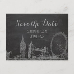Carte Postale Faire-part PixDezines/enregistrer la date/ardoise/londres esq