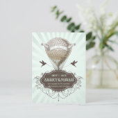 Carte Postale Faire-part PixDezines/enregistrer la date/ballon à air chaud (Debout devant)