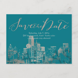 Carte Postale Faire-part PixDezines/Enregistrer la date/Faux argent/Horizon