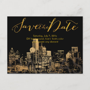 Carte Postale Faire-part PixDezines/Enregistrer la date/Faux or/Horizon de