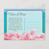 Carte Postale Faire-part PixDezines/enregistrer la date/frangipanier rose+p (Dos)