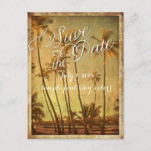 Carte Postale Faire-part PixDezines/enregistrer la date/hawaii vintage