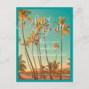 Carte Postale Faire-part PixDezines/enregistrer la date/hawaii vintage