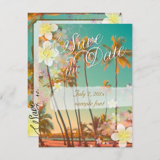 Carte Postale Faire-part PixDezines/enregistrer la date/hula dream/hawaii v (Devant / Derrière)