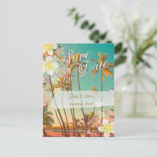 Carte Postale Faire-part PixDezines/enregistrer la date/hula dream/hawaii v (Debout devant)