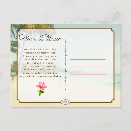 Carte Postale Faire-part PixDezines/enregistrer la date/la renonciation vin (Dos)