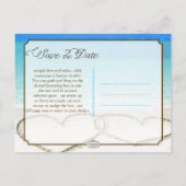 Carte Postale Faire-part PixDezines/enregistrer la date/les coeurs/le sable (Dos)
