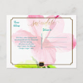 Carte Postale Faire-part PixDezines/enregistrer la date/plage tropicale vin (Dos)