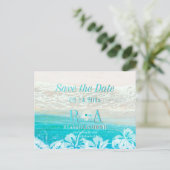 Carte Postale Faire-part PixDezines enregistrer la date plage+vagues (Debout devant)