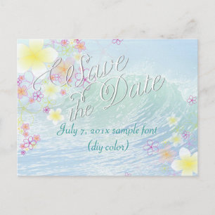 Carte Postale Faire-part PixDezines/enregistrer la date/rêve de hula/vagues