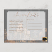 Carte Postale Faire-part PixDezines/Enregistrer la date/Rose Gold/ Skyline  (Dos)