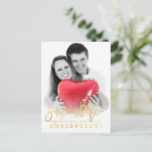 Carte Postale Faire-part PixDezines Enregistrer la date/stylish Faux Gold S (Debout devant)