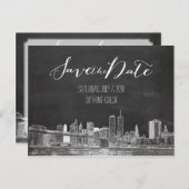 Carte Postale Faire-part PixDezines/Enregistrer la date/tableau noir/Tour j (Devant / Derrière)