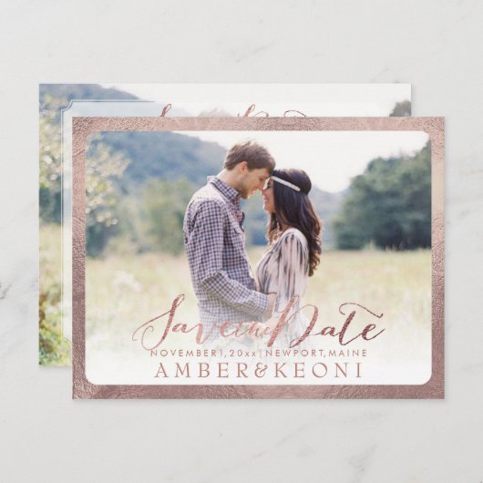 Carte Postale Faire-part PixDezines Enregistrer le script de date/manuscrit (Devant / Derrière)