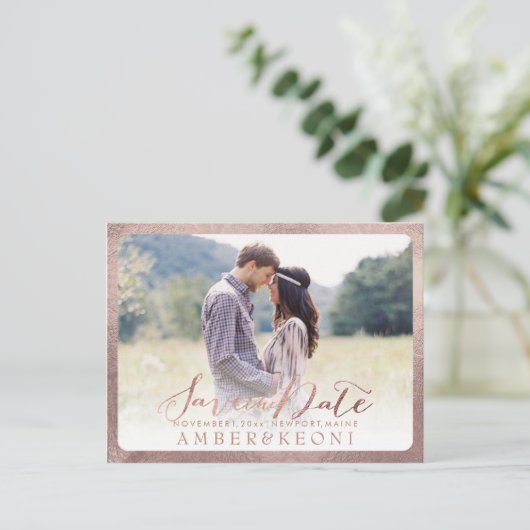 Carte Postale Faire-part PixDezines Enregistrer le script de date/manuscrit (Debout devant)