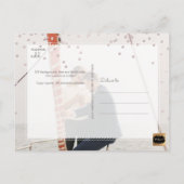 Carte Postale Faire-part PixDezines Enregistrez la date/Confettis rose blus (Dos)