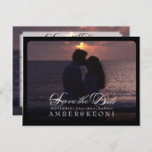 Carte Postale Faire-part PixDezines Enregistrez la Date/Écriture Élégante (Devant / Derrière)