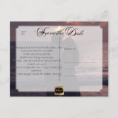 Carte Postale Faire-part PixDezines Enregistrez la Date/Écriture Élégante (Dos)