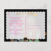 Carte Postale Faire-part PixDezines Enregistrez la Date/Écriture Fausse Or  (Dos)