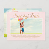 Carte Postale Faire-part PixDezines Enregistrez la date/Écriture moderne en (Devant / Derrière)