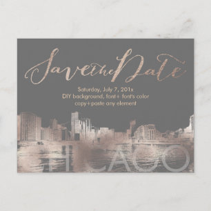 Carte Postale Faire-part PixDezines/Faire part/Rose Gold/Bord du lac de Chi