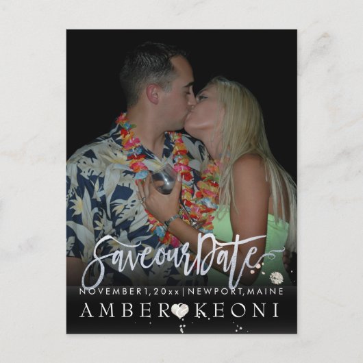 Carte Postale Faire-part PixDezines fausse argent/date de sauvegarde/couleu (Devant)