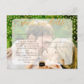 Carte Postale Faire-part PixDezines fausse or/confetti/date/couleur do-it-y (Dos)