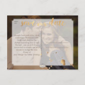 Carte Postale Faire-part PixDezines Faux Or Chadelier/enregistrer notre dat (Dos)