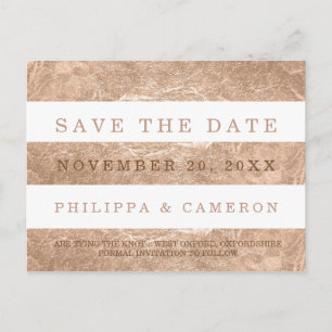 Carte Postale Faire-part PixDezines Faux Rose Gold Foil/carte de date