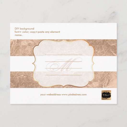 Carte Postale Faire-part PixDezines Faux Rose Gold Foil/date de sauvegarde (Dos)