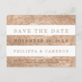 Carte Postale Faire-part PixDezines Faux Rose Gold Foil/date de sauvegarde (Devant)