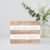 Carte Postale Faire-part PixDezines Faux Rose Gold Foil/date de sauvegarde (Debout devant)