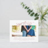 Carte Postale Faire-part PixDezines Faux Rose Gold Moderne Pinceau Script (Debout devant)
