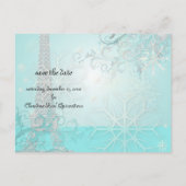 Carte Postale Faire-part PixDezines Faux Silver Tour Eiffel/Turquoise (Dos)