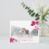 Carte Postale Faire-part PixDezines Fleurs de Cerisier Rouges Enregistrez l (Debout devant)