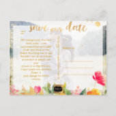 Carte Postale Faire-part PixDezines Floral Printanier Enregistrer la Date (Dos)