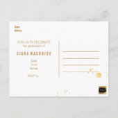 Carte Postale Faire-part PixDezines Graduation/Faux Gold Police (Dos)