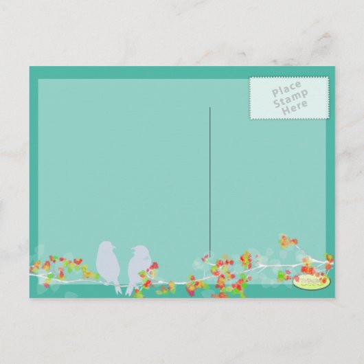 Carte Postale Faire-part PixDezines INSÉPARABLES ENREGISTRER LA COULEUR DAT (Dos)