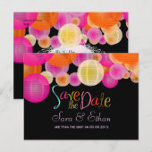 Carte Postale Faire-part PixDezines lanternes enregistrer la date (Devant / Derrière)