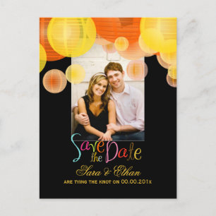 Carte Postale Faire-part PixDezines lanternes enregistrer la date