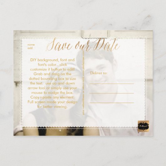Carte Postale Faire-part PixDezines MARBLE/ENREGISTREZ NOTRE SCRIPT DATE/FU (Dos)